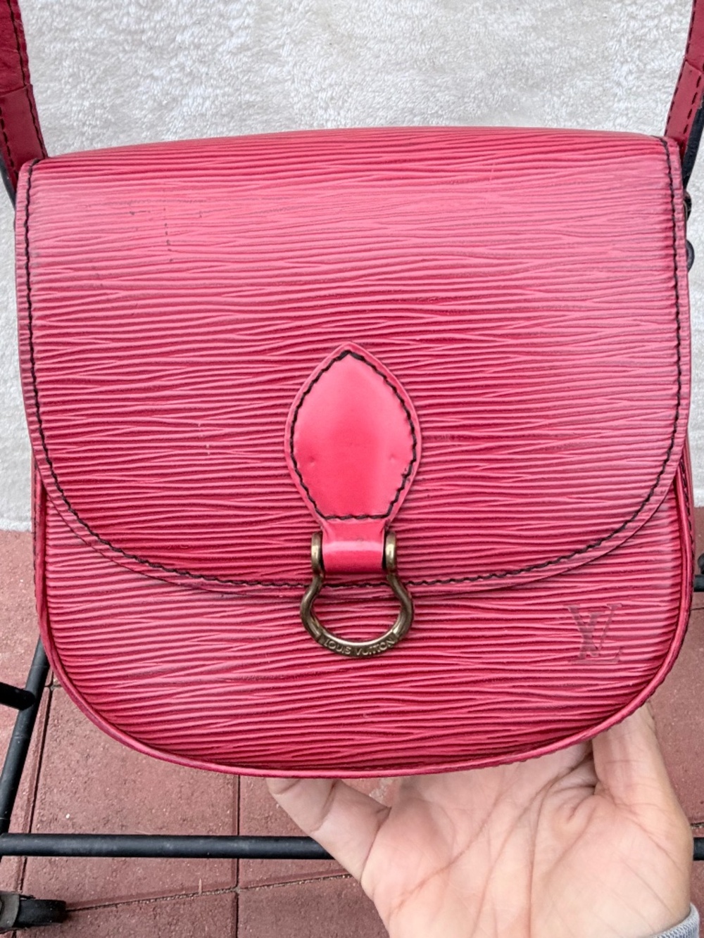 Louis Vuitton Vintage Red Epi Leather Saint Cloud Crossbody Bag